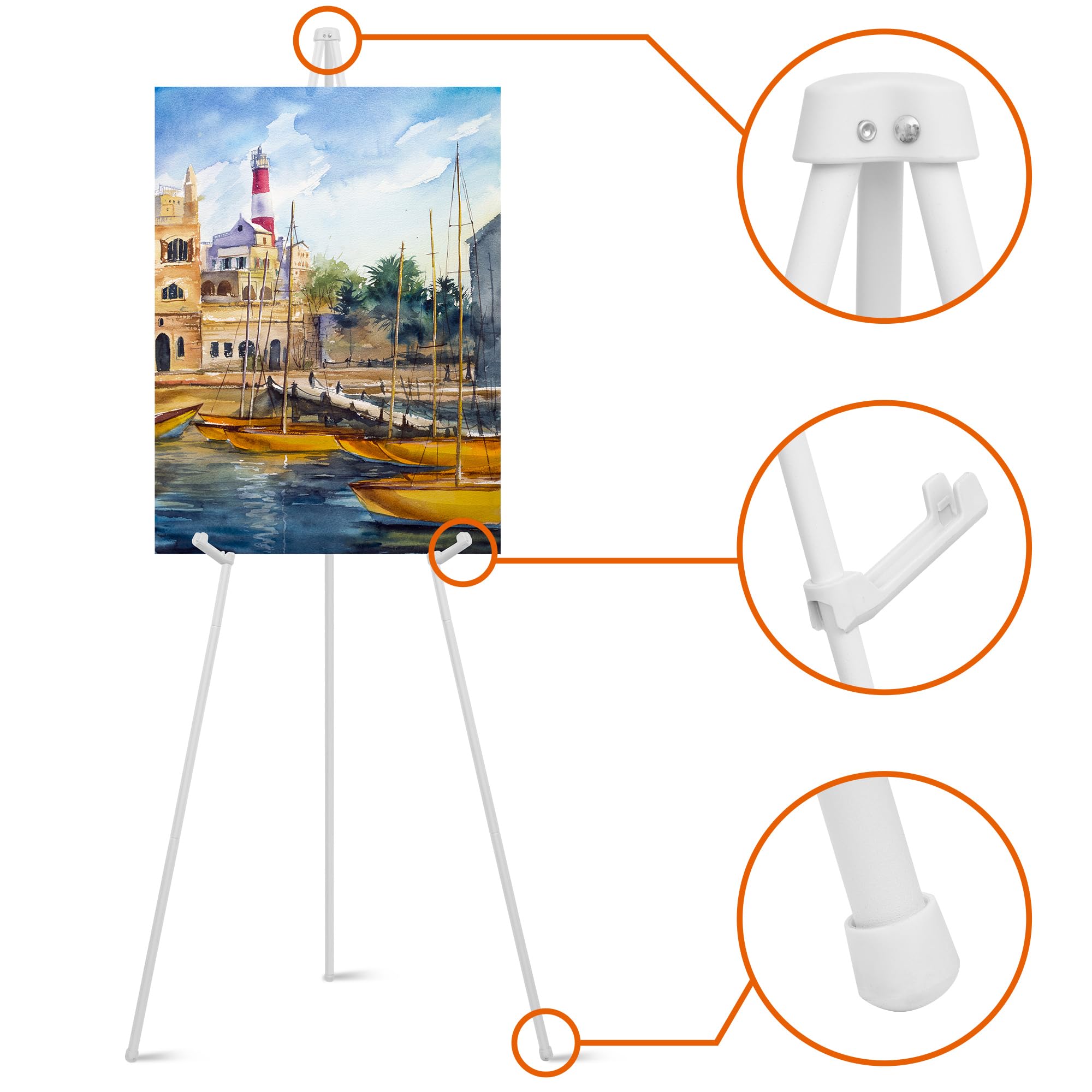 ARTASY easel in a reception setting highlighting elegant event-ready display