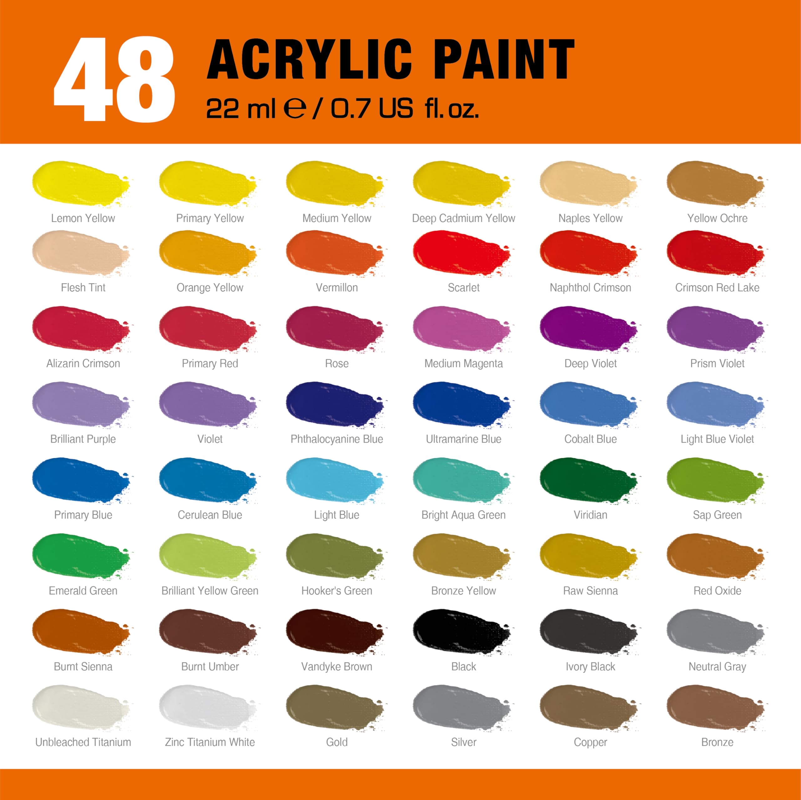 Artbreezing swatches painted on paper displaying true pigment payoff