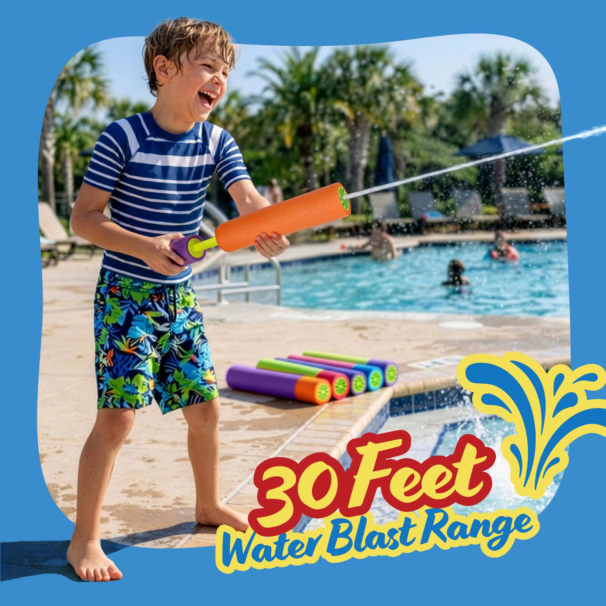 ArtCreativity water gun in use at pool delivering long-range squirts for fun