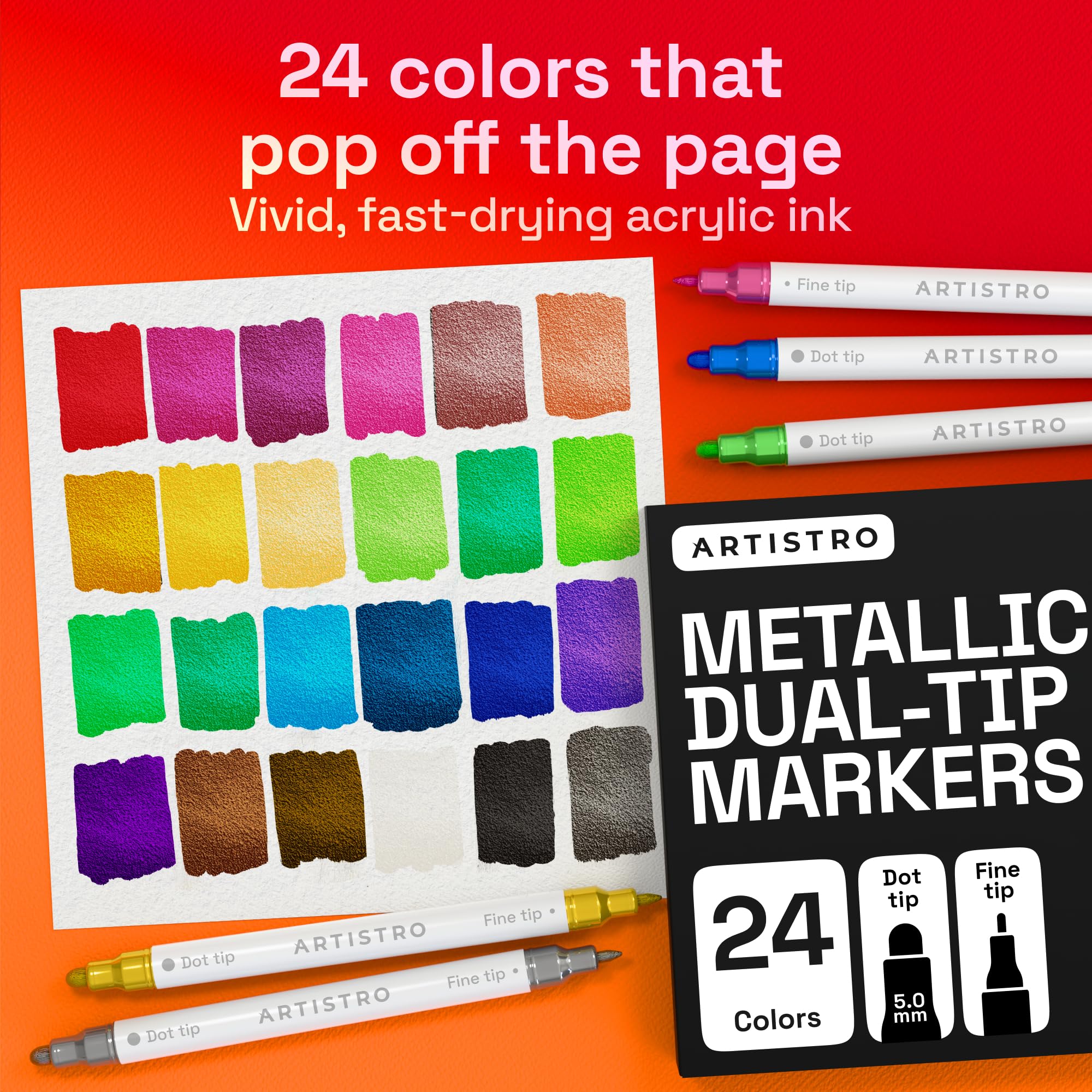 ARTISTRO fine 1 mm tip close-up for precise lines and detailed lettering work