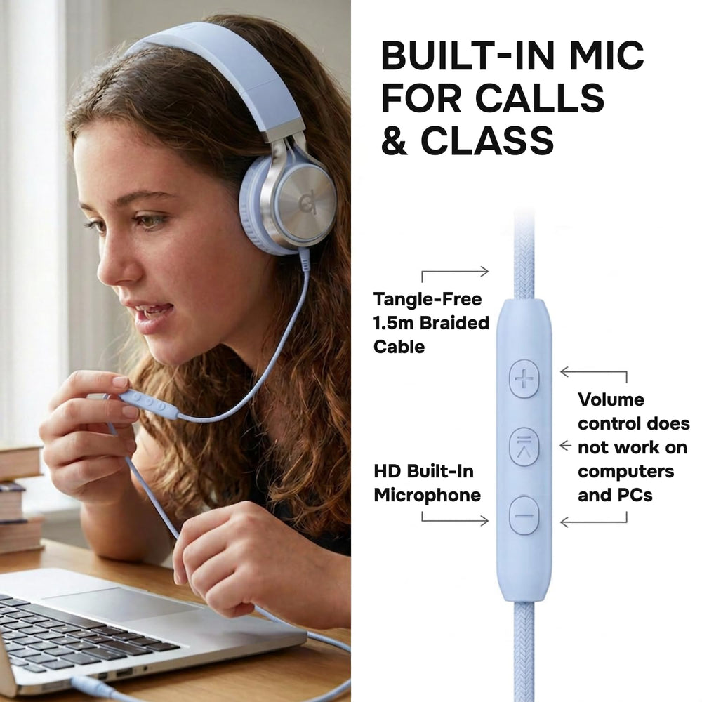 ARTIX headphones in use by a child studying, improving focus during lessons