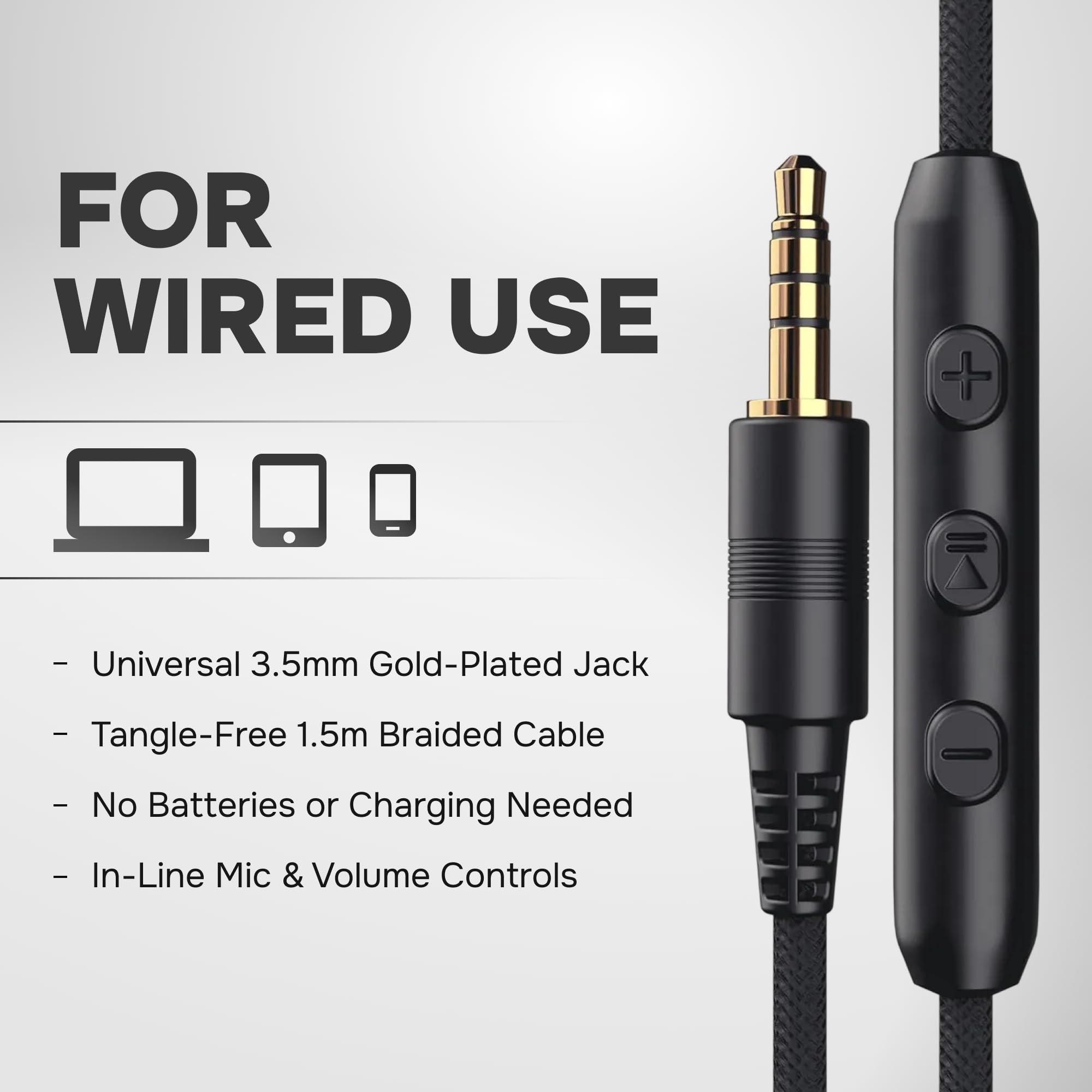 ARTIX inline microphone and volume control for easy hands-free adjustments