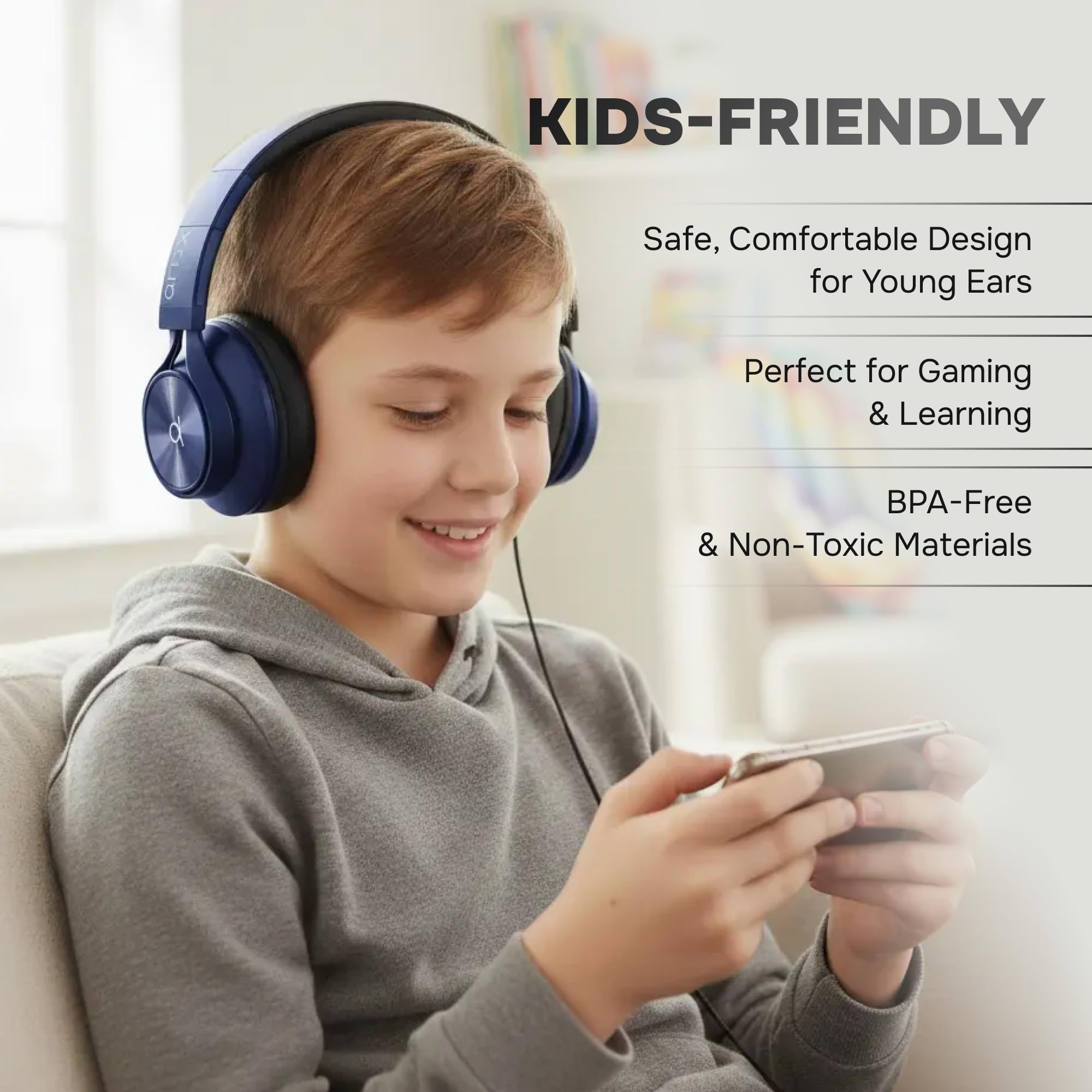ARTIX worn by a teen studying to show focused listening and comfort