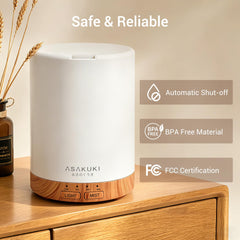 ASAKUKI close-up of fine mist showing efficient humidification benefit