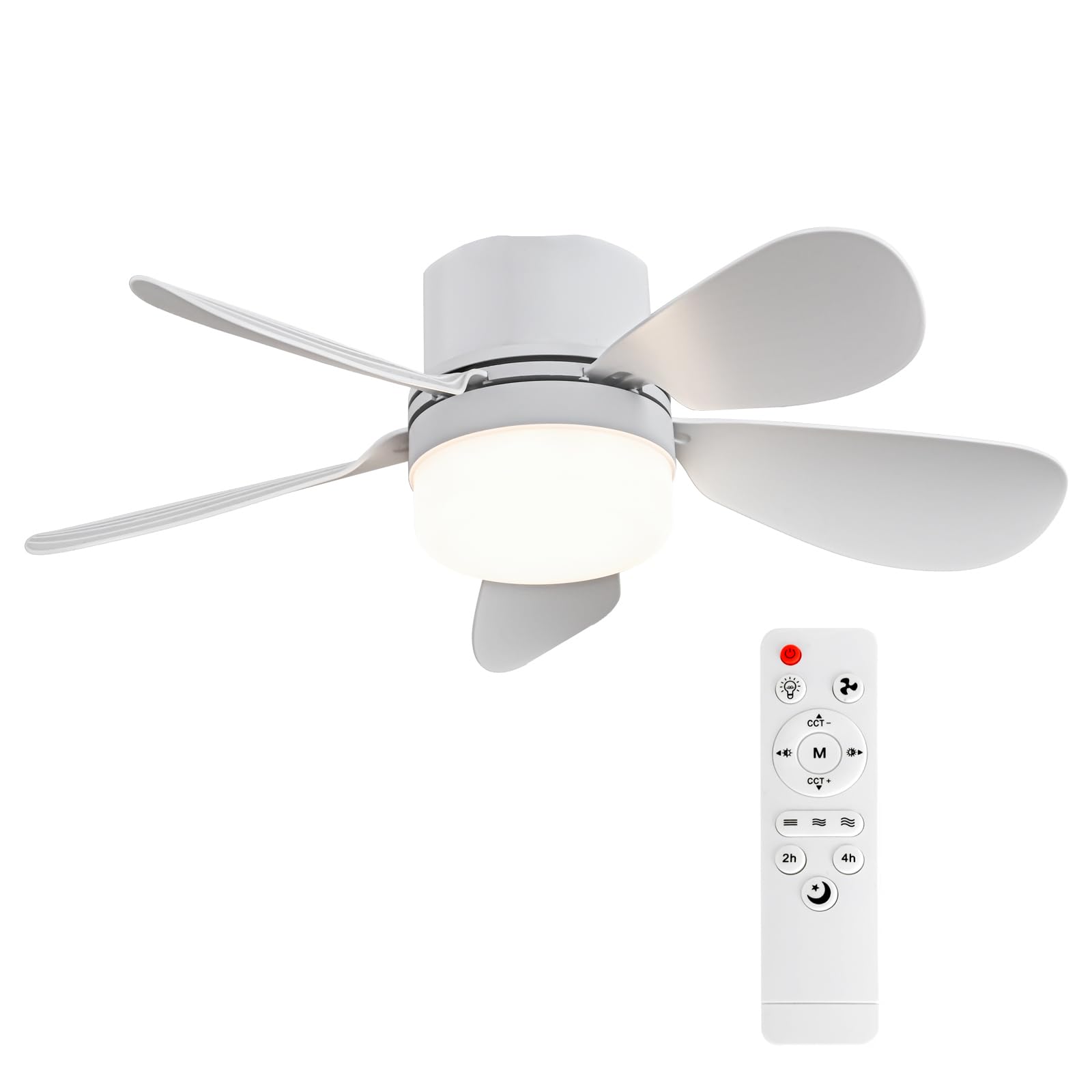 ASALL front view socket fan light showing compact design and bright 1000 lumen output