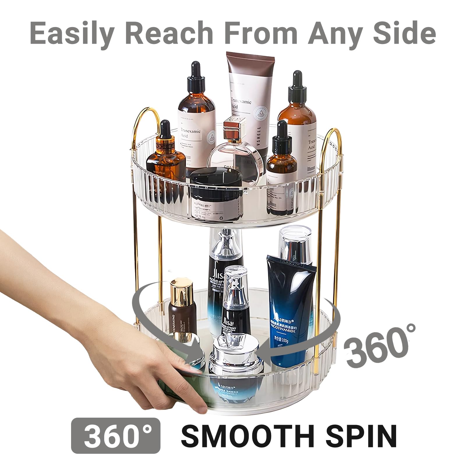Asayuee top view capturing smooth rotation and quick access benefit