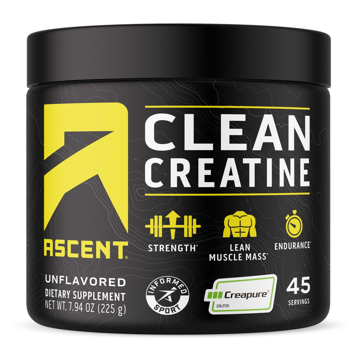 Ascent front jar showing branding and 45 servings benefit