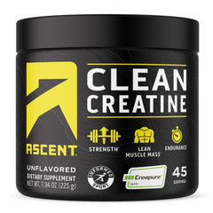 Ascent front jar showing branding and 45 servings benefit