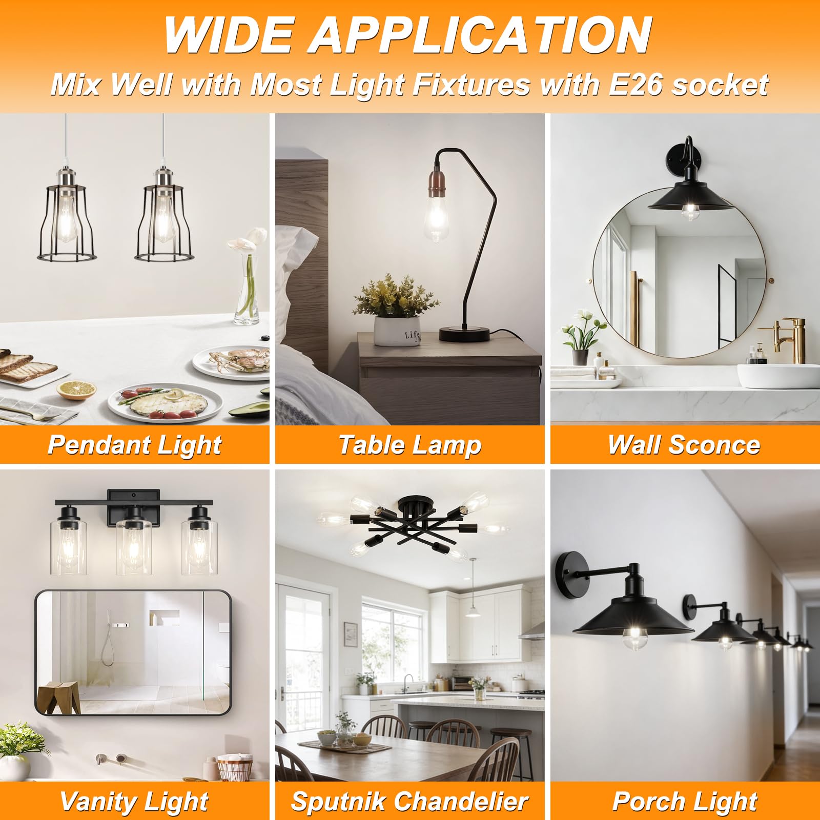 Ascher bulb lit in table lamp showing balanced cool white illumination