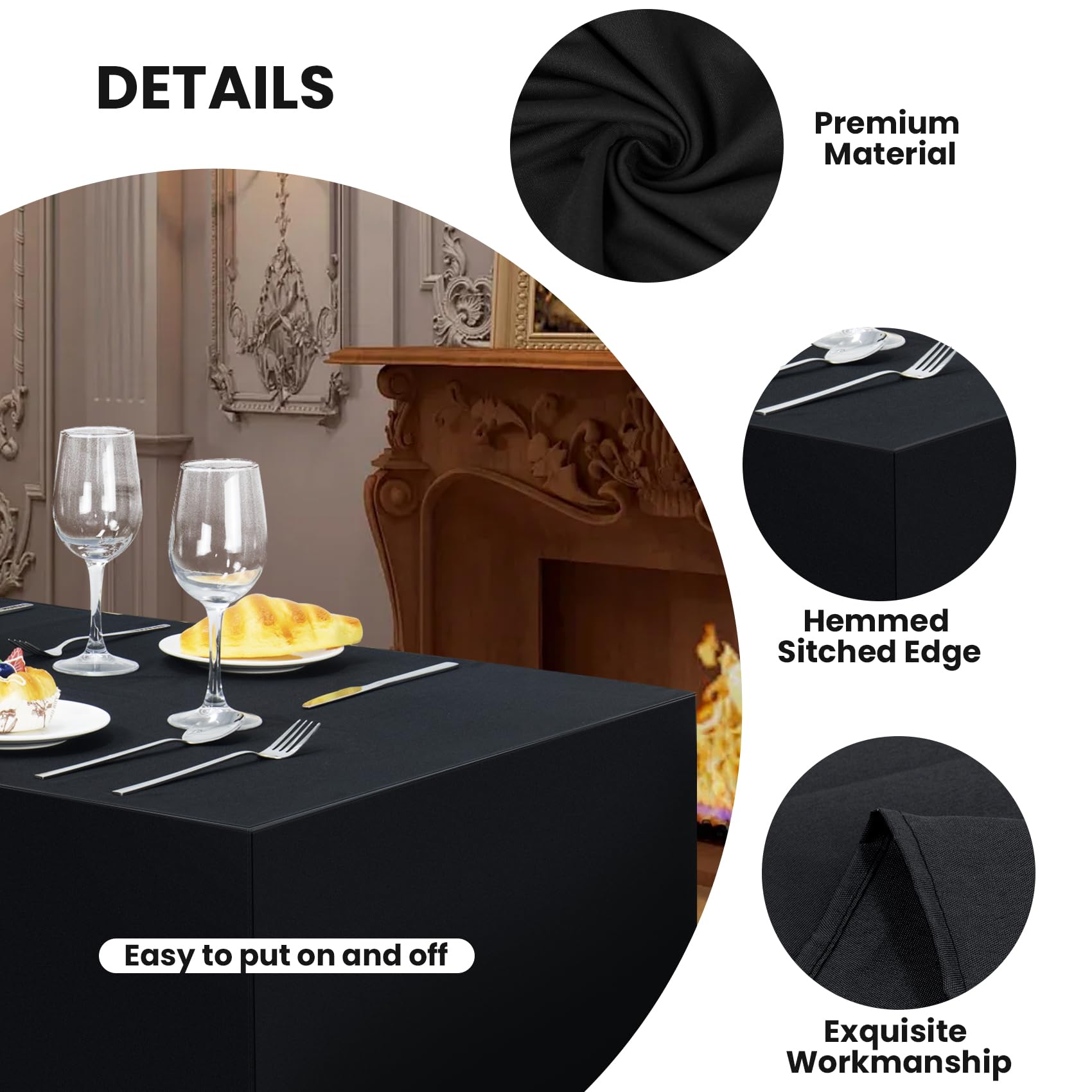 Ascoza table set up at a vendor display showing tidy covered top and polished presentation