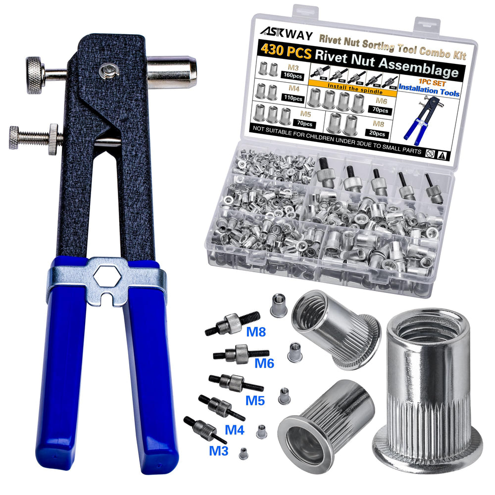 ASKWAY front packaging showing 430-piece kit and installer for easy selection