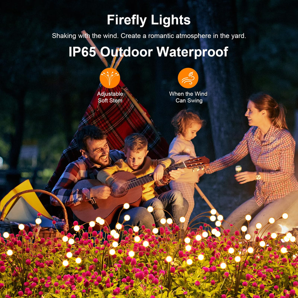 ASMAD nighttime patio scene casting soft firefly-like ambiance