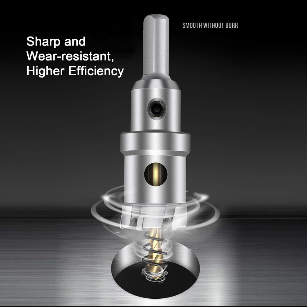 ASNOMY hole saw mounted on magnetic drill in workshop improving large-hole efficiency