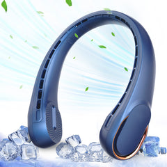 ASNUG neck fan front view showing bladeless design for safe cooling