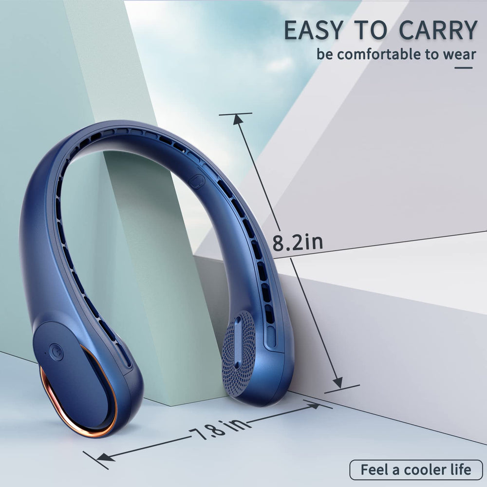 ASNUG neck fan packaged with cable showing ready-to-travel convenience