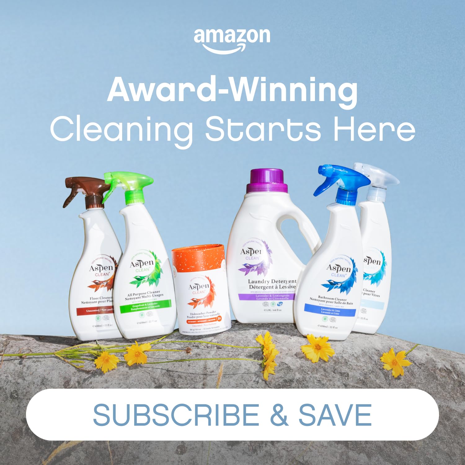Kitchen lifestyle with AspenClean pods conveying sustainable everyday use