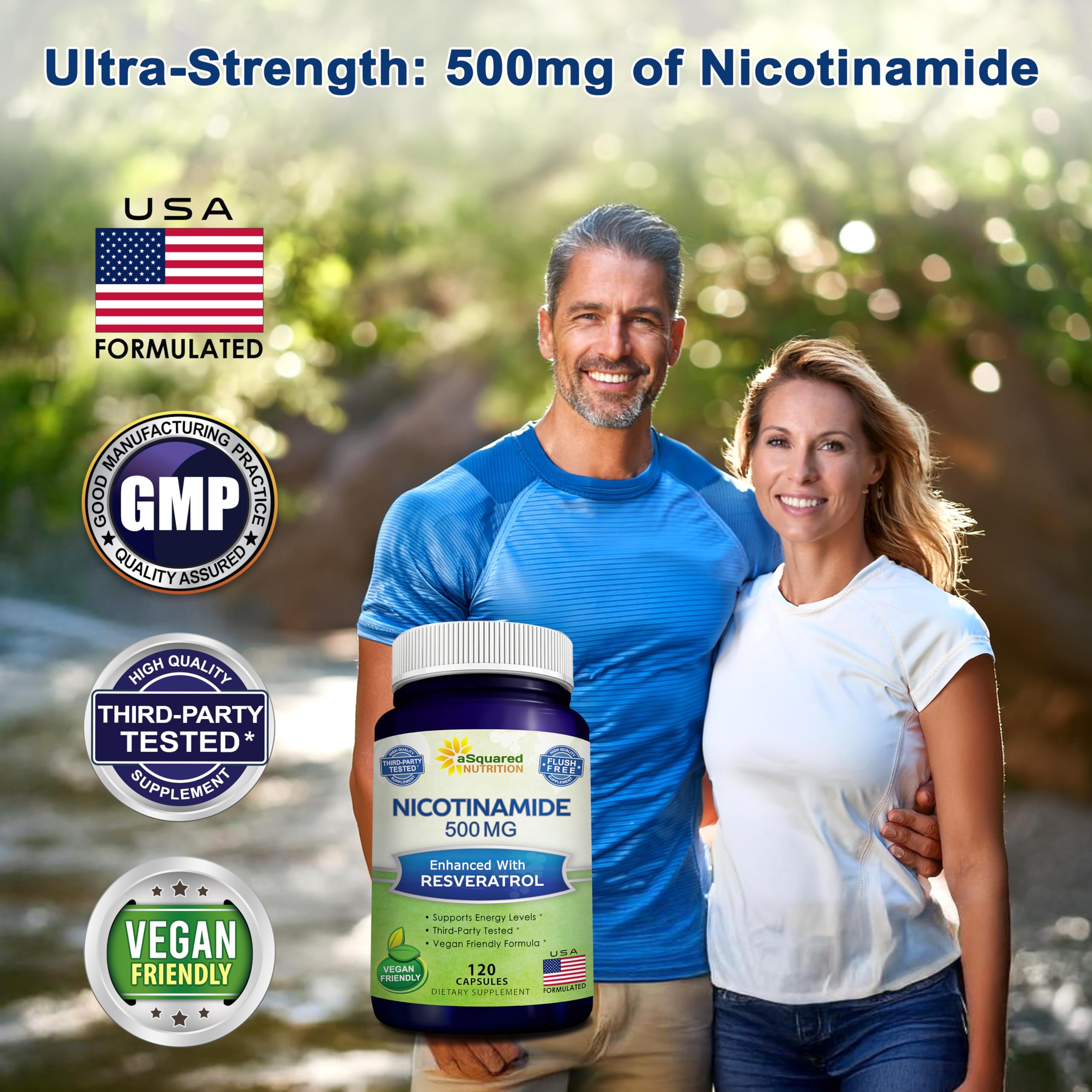 aSquared Nutrition nicotinamide powder heap showing Vitamin B3 source