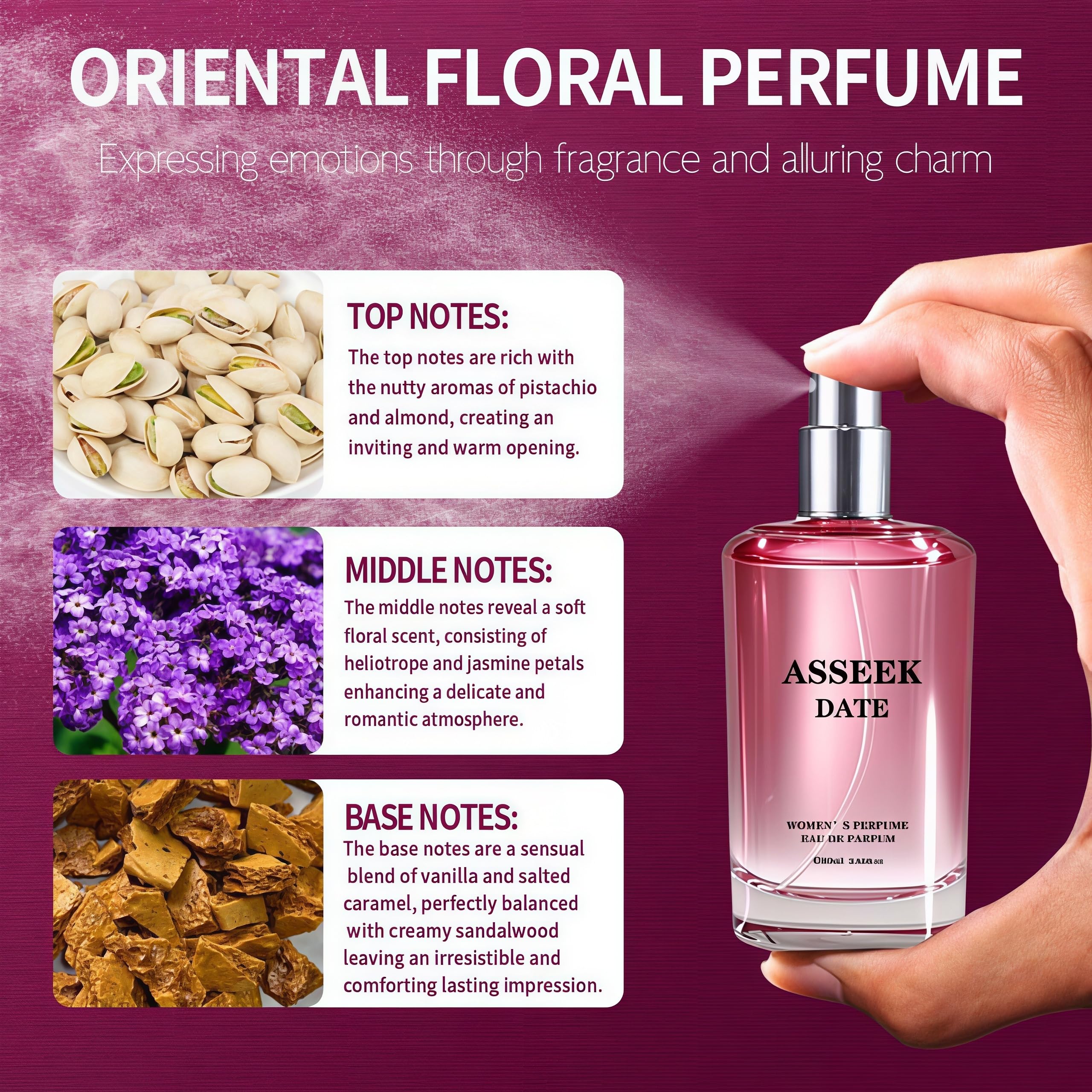 ASSEEK bottle in hand scale showing 80ml size and travel-friendly portability