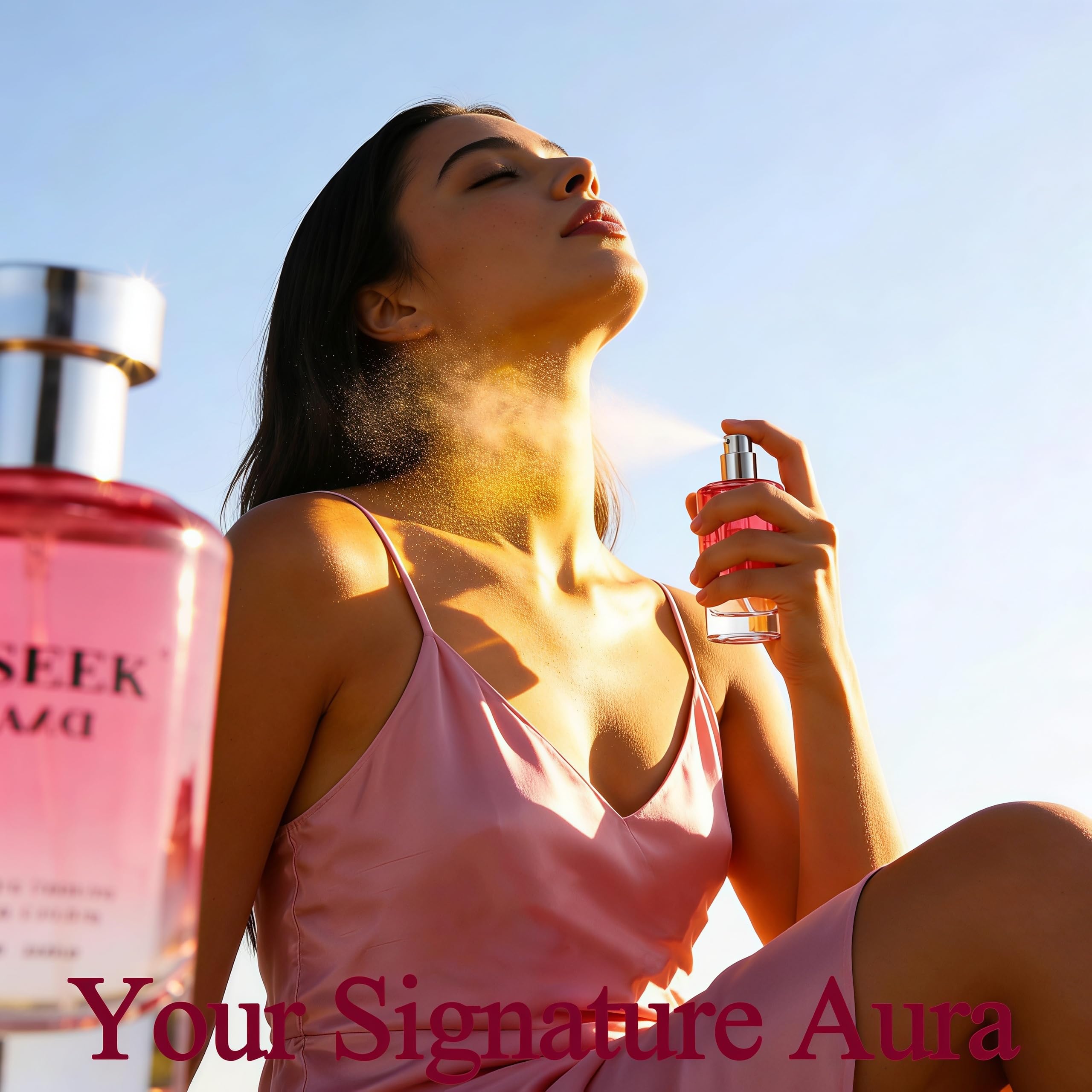 ASSEEK fragrance on neck lifestyle image conveying confident, subtle sillage