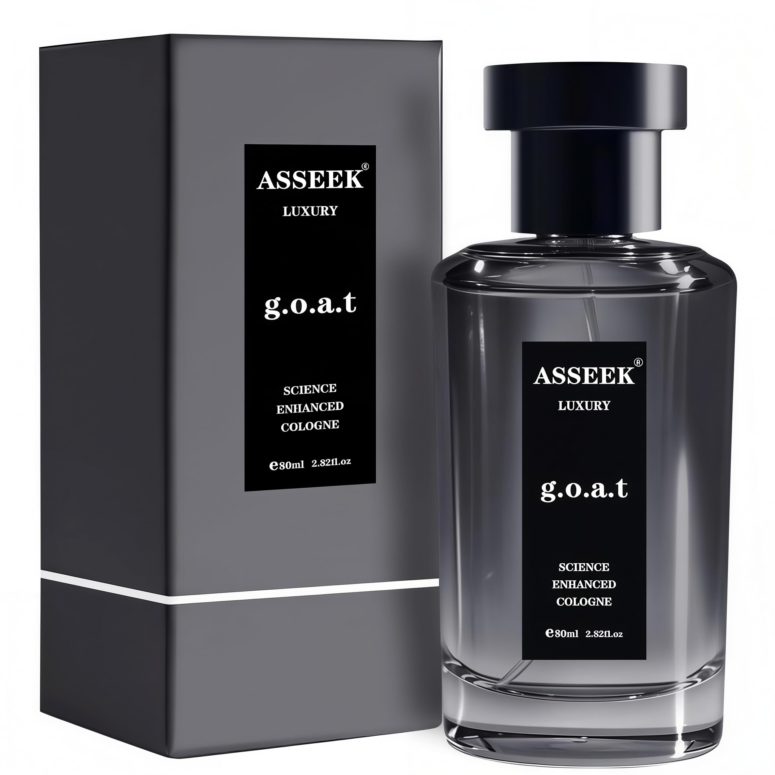 ASSEEK G.O.A.T. front bottle view showing elegant design and confident presentation