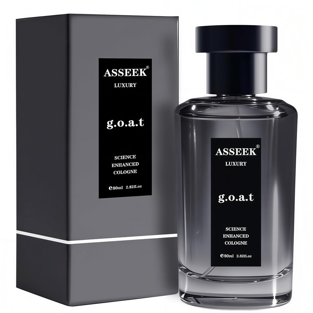 ASSEEK G.O.A.T. front bottle view showing elegant design and confident presentation