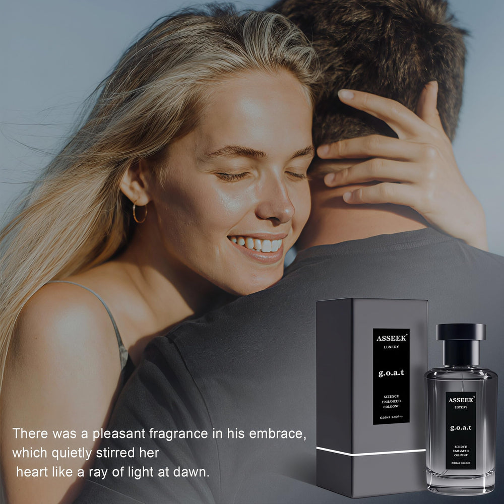 ASSEEK fragrance splash texture representing woody-citrus blend and freshness