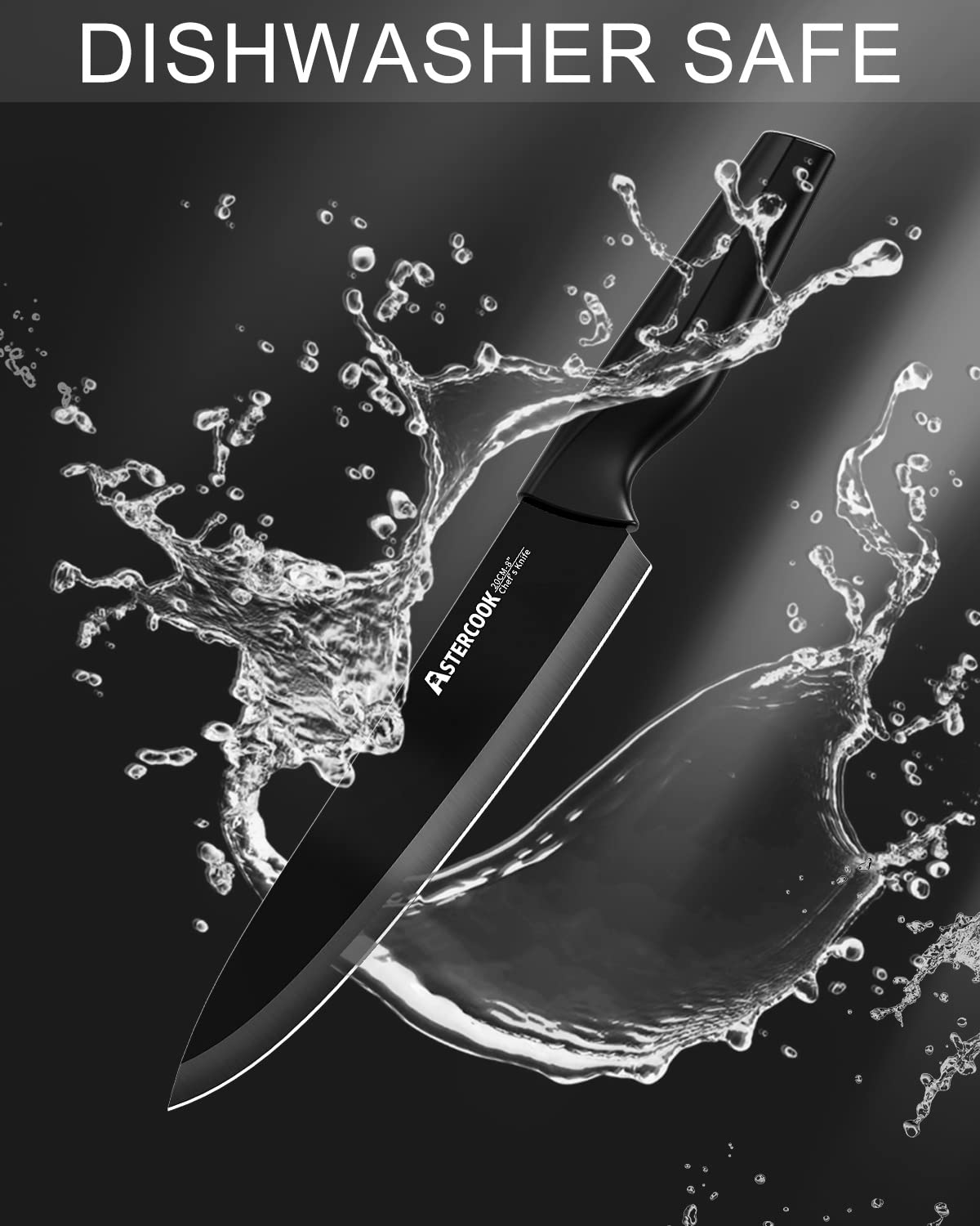 Astercook blade coating surface detail indicating anti-rust and non-stick benefit