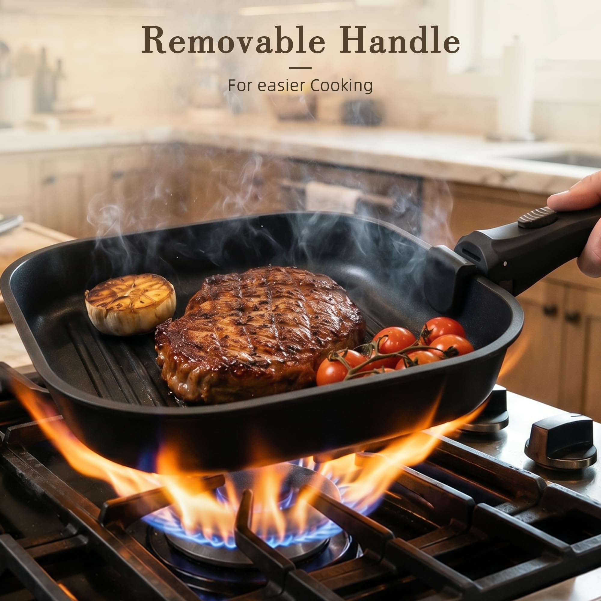 Astercook ceramic nonstick surface close-up showing smooth finish for easy release