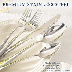 Astercook dinner fork detail showing tines and comfortable weight in hand for stability