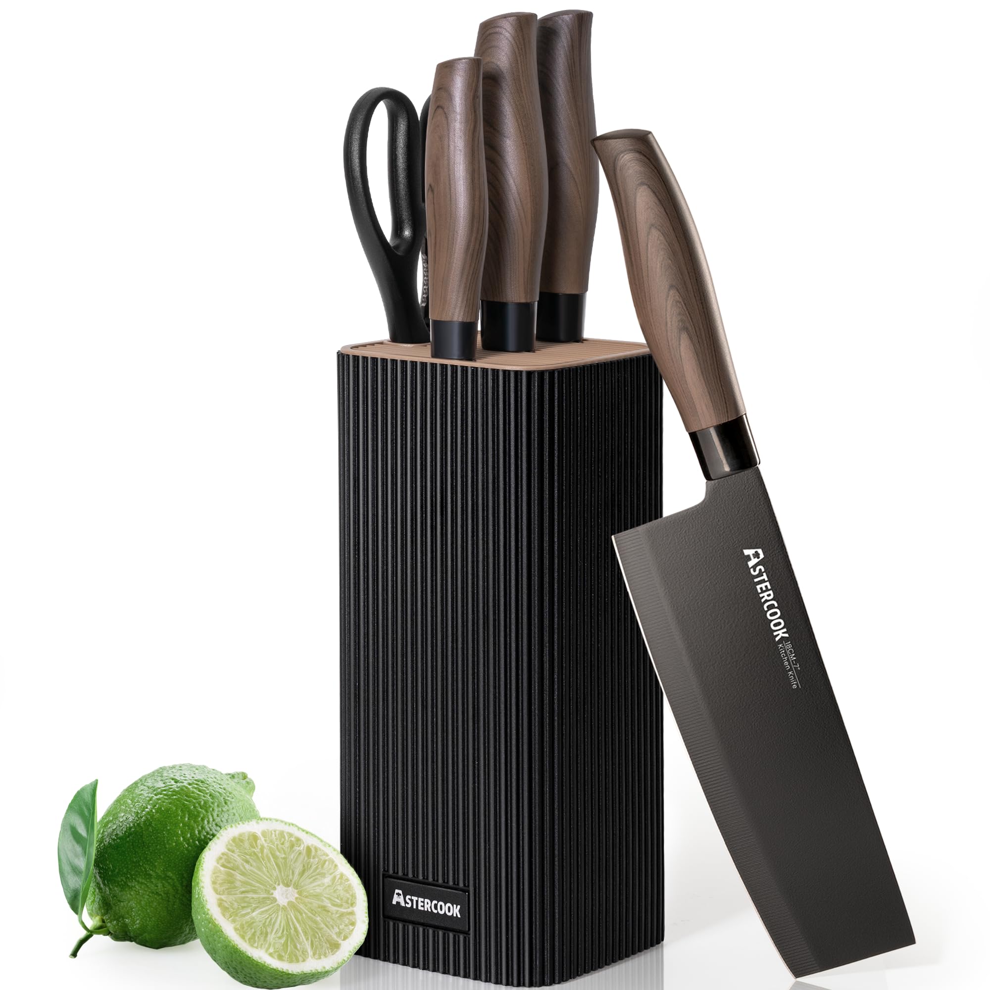 Astercook front view with block showing organized storage and quick access