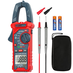 AstroAI clamp meter front view showing controls and clear layout for quick use
