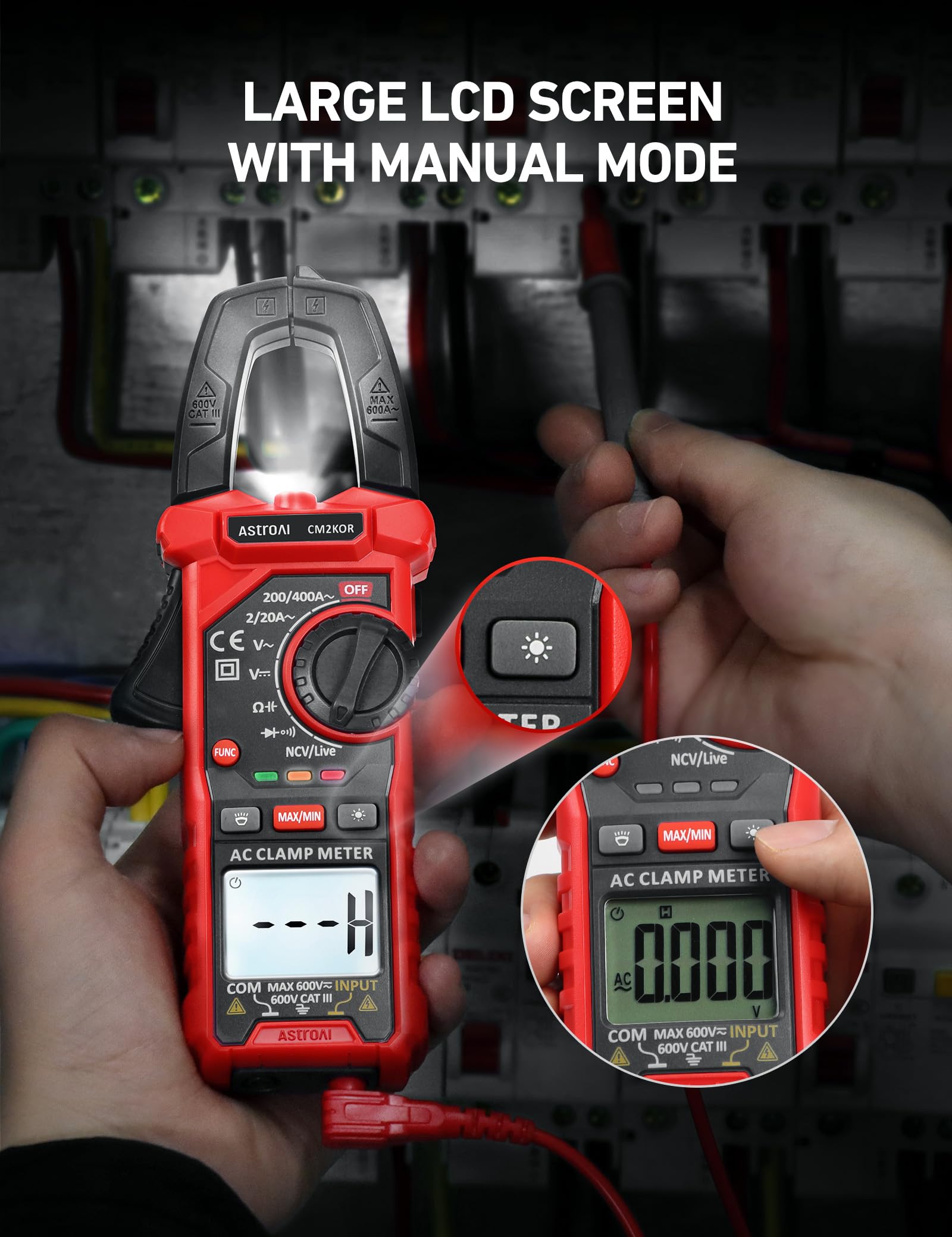 AstroAI meter with probes and packaging ready for immediate diagnostic use