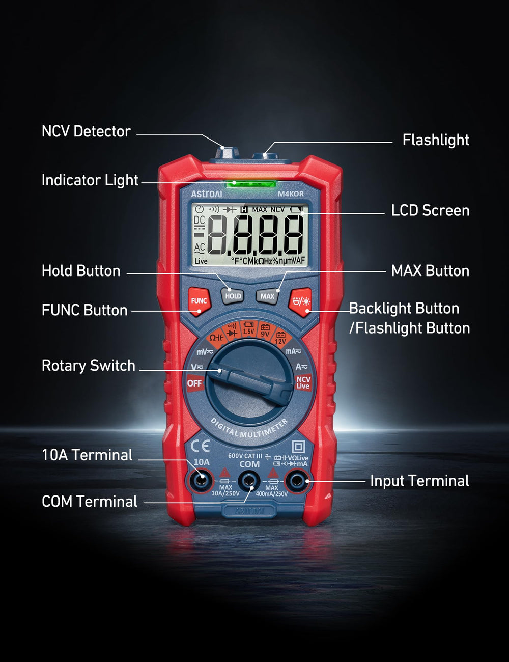 AstroAI with silicone protective cover to cushion drops and improve electrical safety