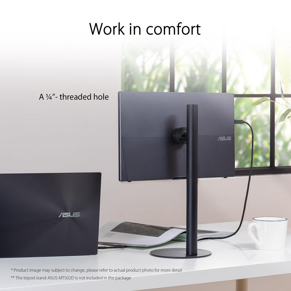 ASUS ZenScreen in use beside laptop to expand screen space and productivity