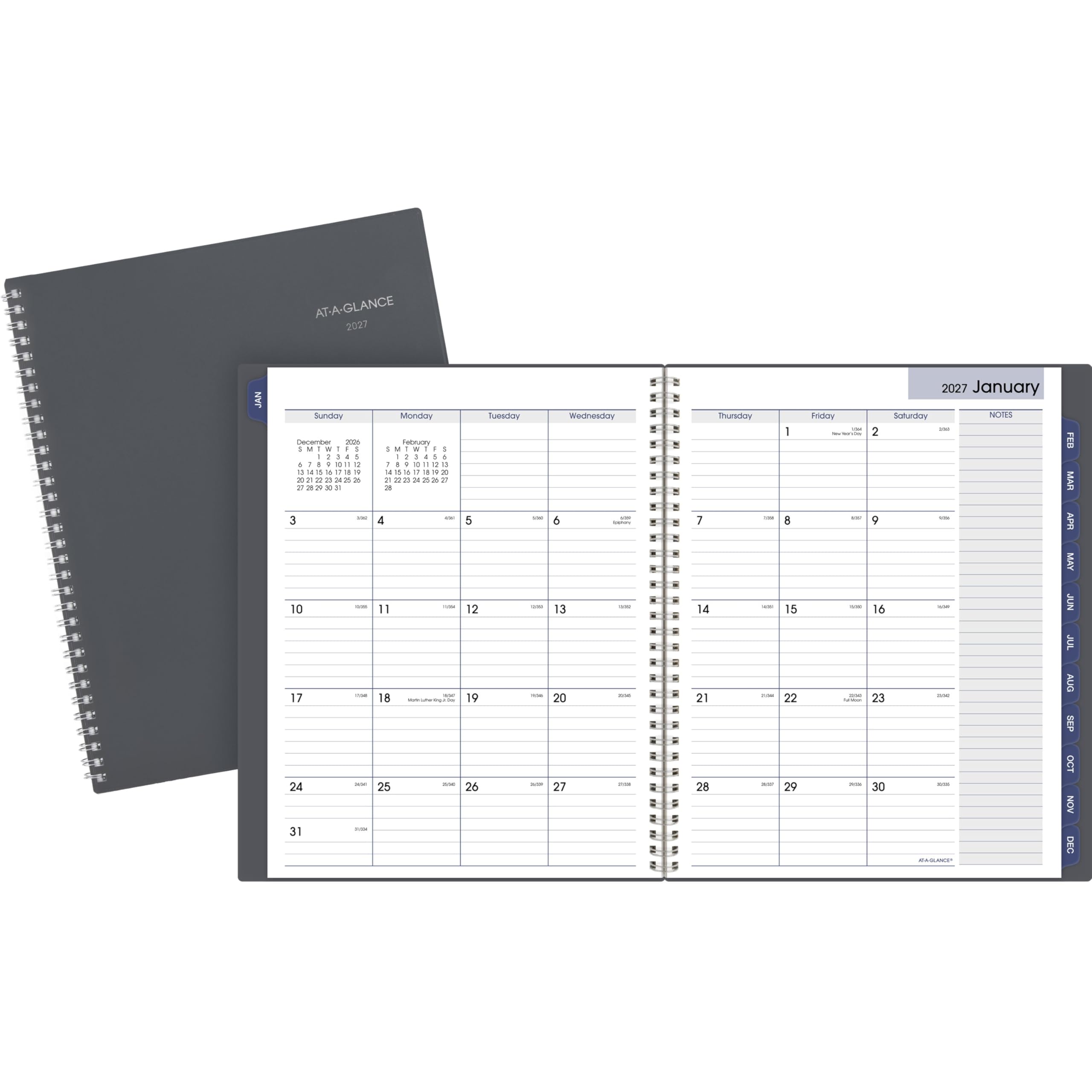 AT-A-GLANCE planner on desk among accessories for productive setup