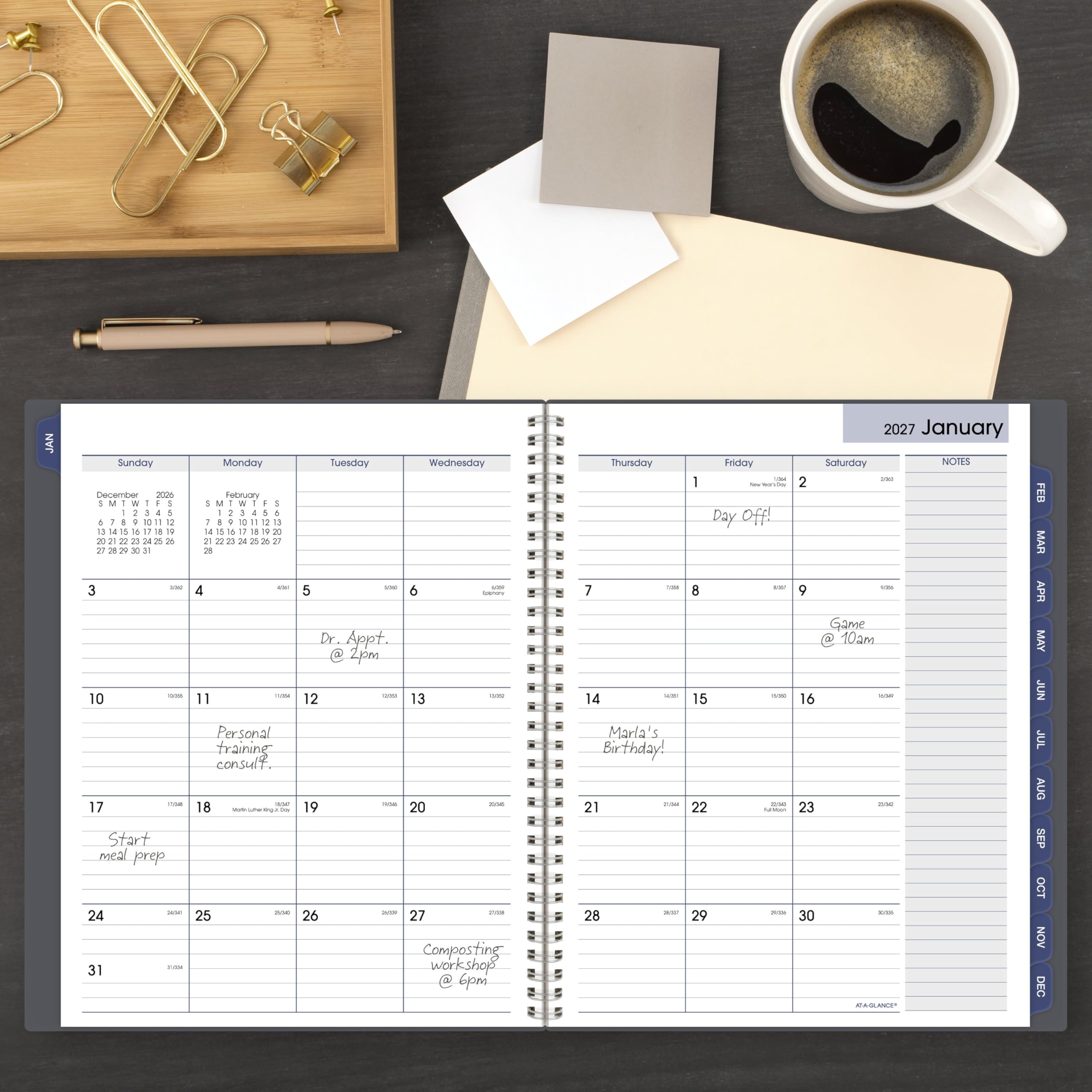 AT-A-GLANCE open monthly spread offering quick scheduling visibility