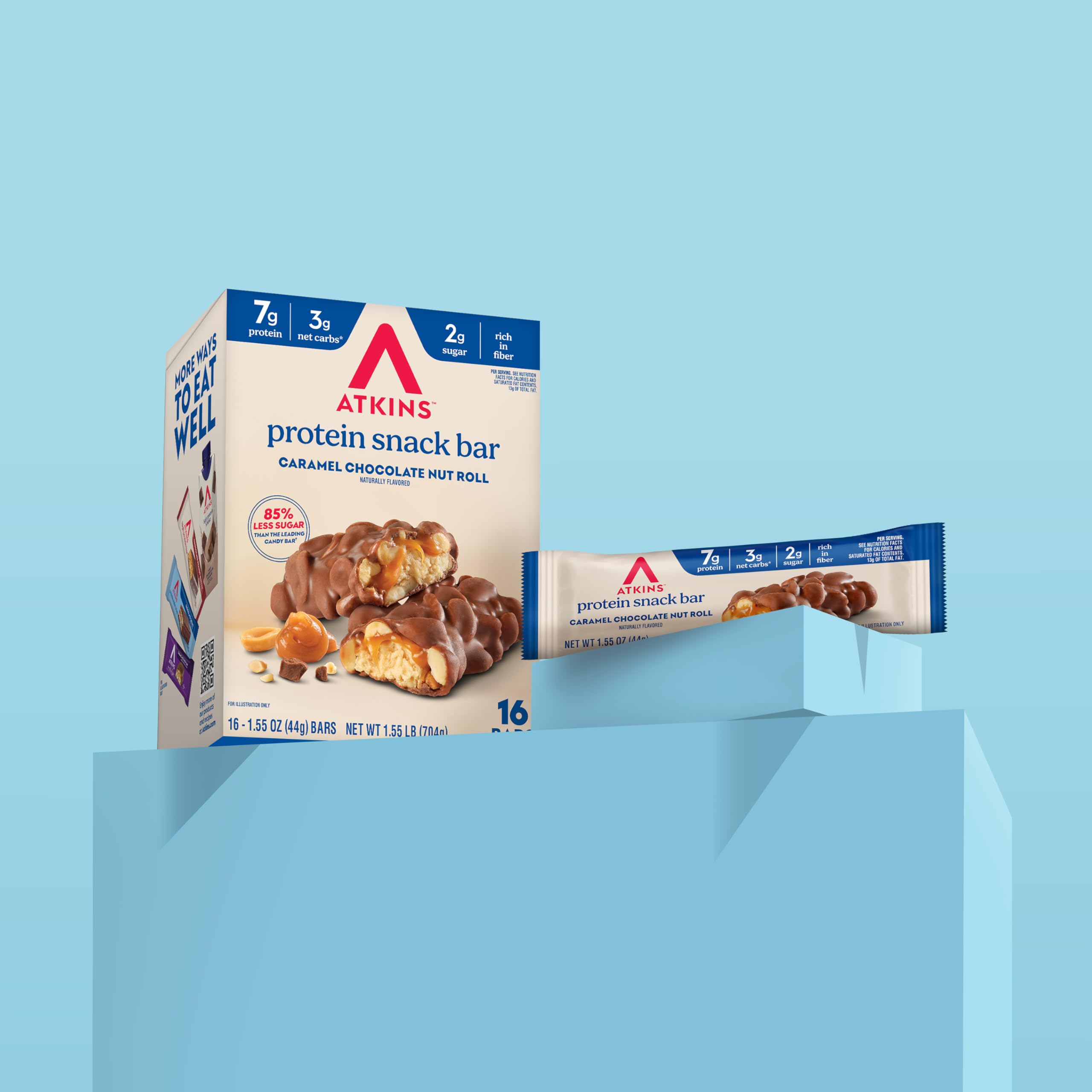 Atkins nutrition label closeup showing protein and carb facts