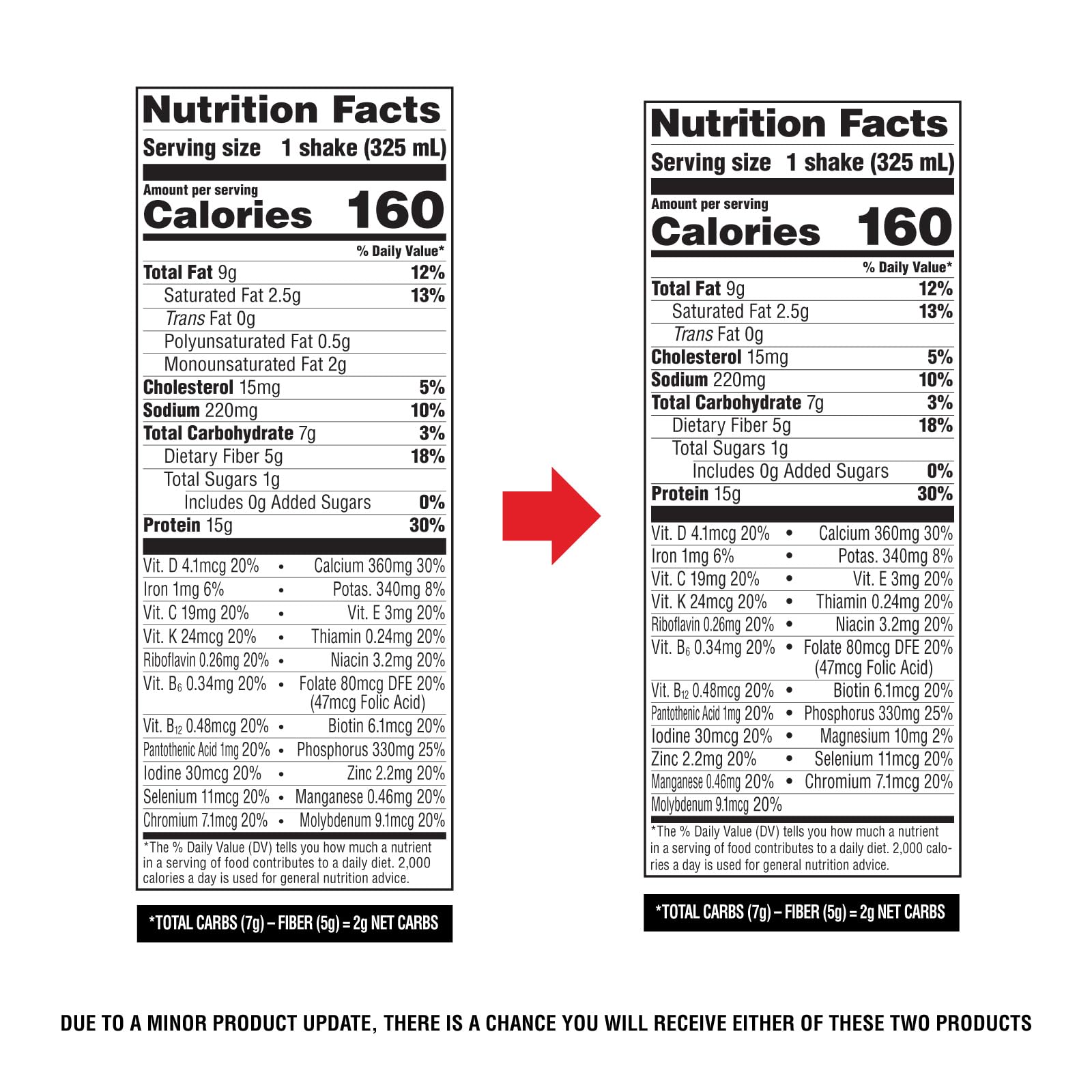 Atkins bottle beside ruler demonstrating the 11 fl oz size and portability