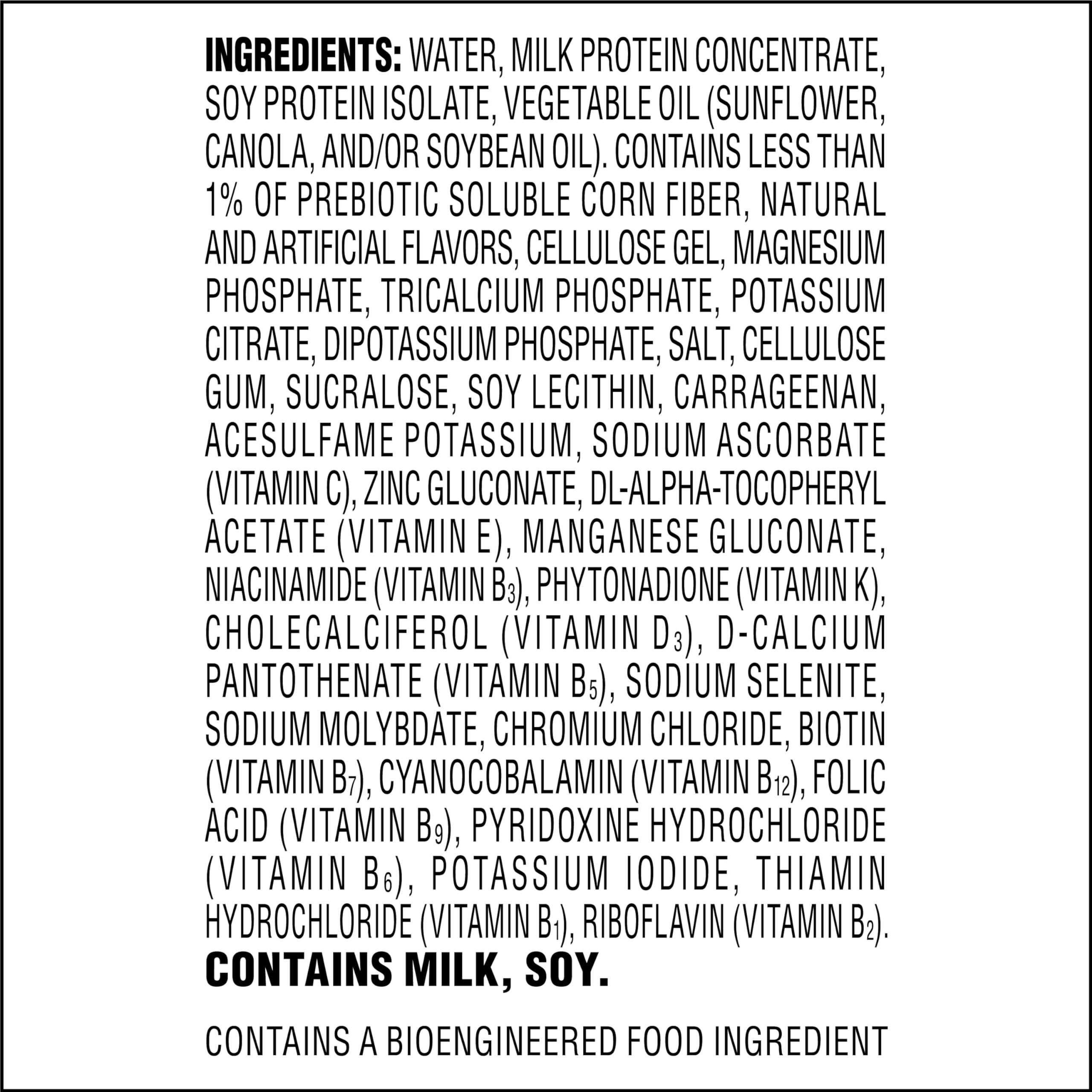 Atkins nutrition label detail showing protein, carbs, and fiber amounts