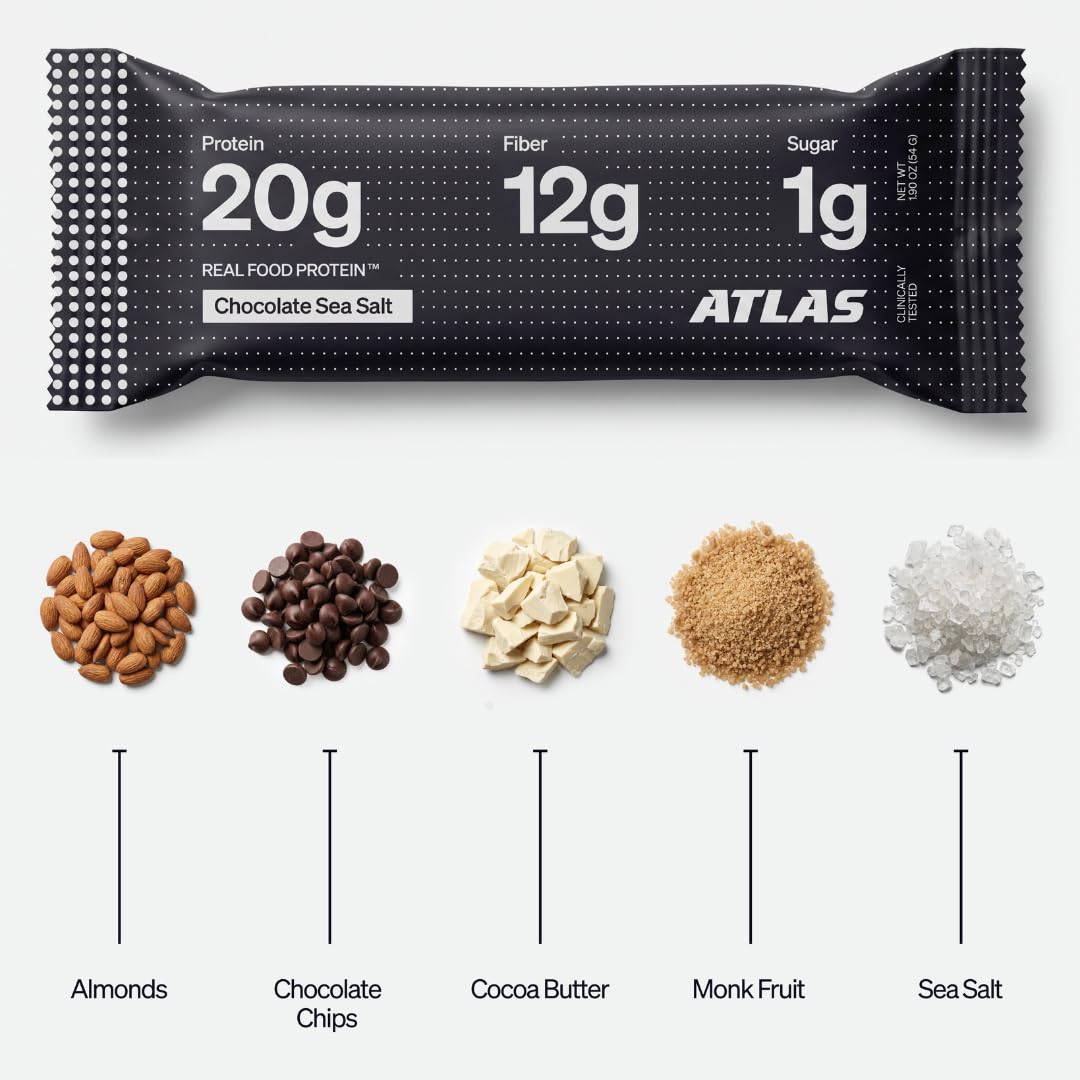 Atlas bar in hand demonstrating portion size and convenient portability