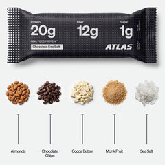Atlas bar in hand demonstrating portion size and convenient portability