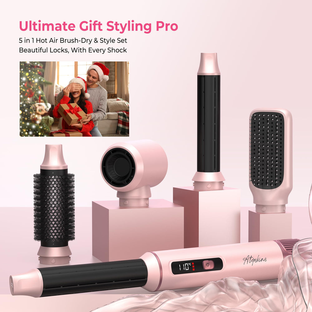 Atopskins packaging and accessories arranged to show included heads and travel convenience