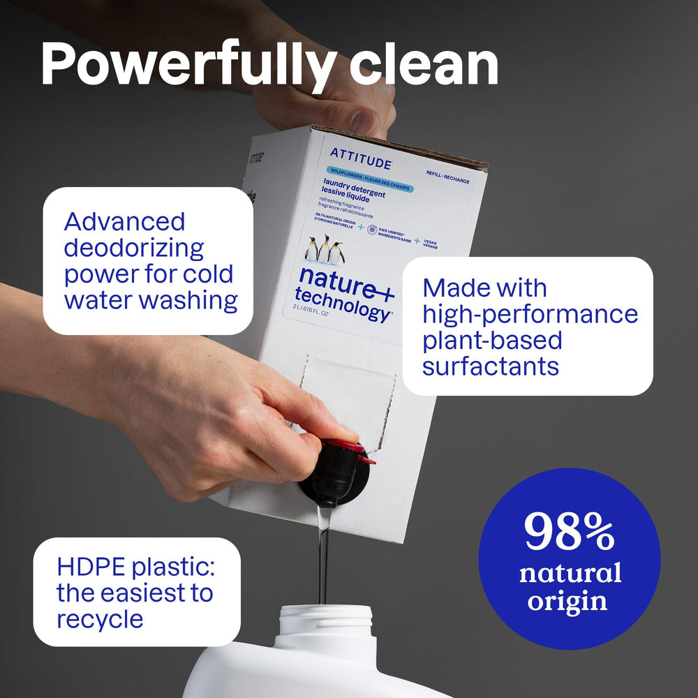 ATTITUDE detergent in washing machine with clean clothes benefit