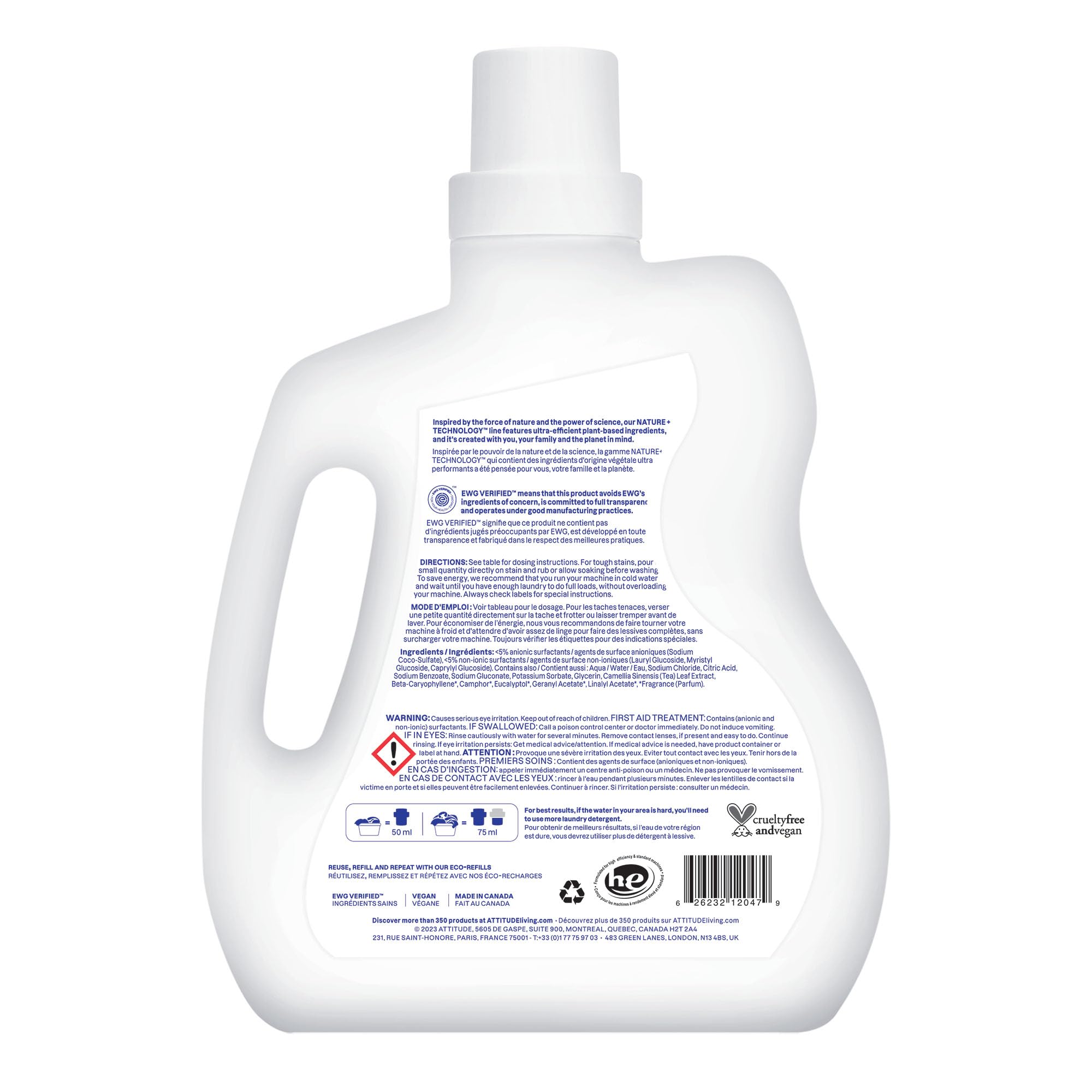 ATTITUDE bottle on bathroom shelf in lifestyle shot conveying natural fragrance