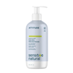 ATTITUDE front packaging of unscented body lotion showing clean design and size benefit