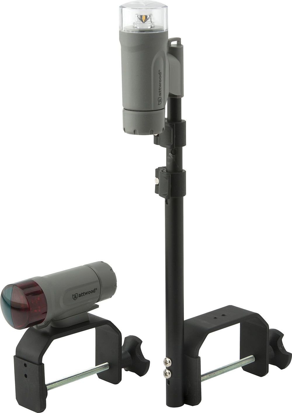 attwood clamp mount detail showing secure attachment and quick release