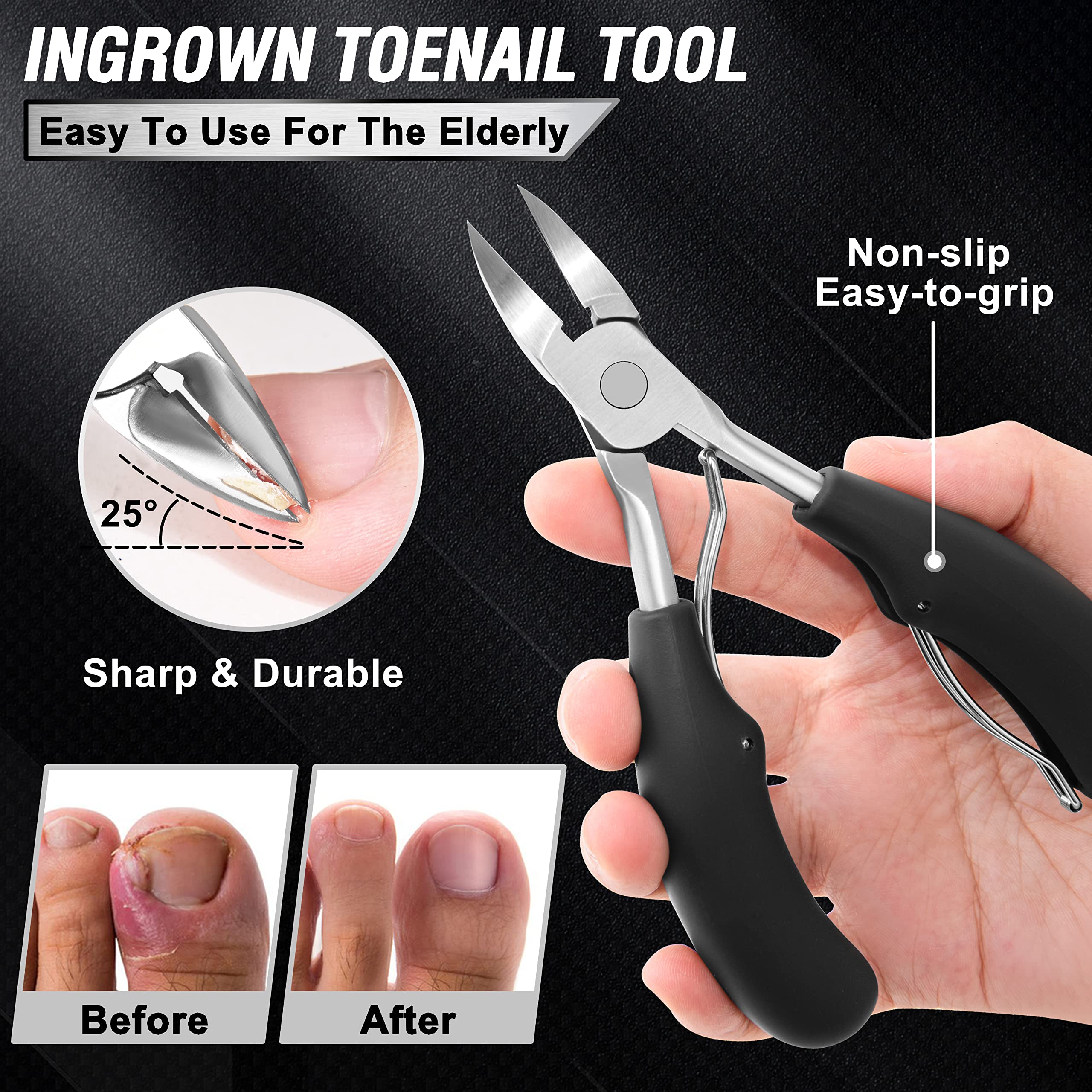 Aucurwen 360° rotating clipper demonstrating adjustable angle and safer reach