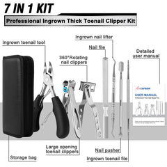 Aucurwen large opening toenail clipper showing wide mouth for thick nails