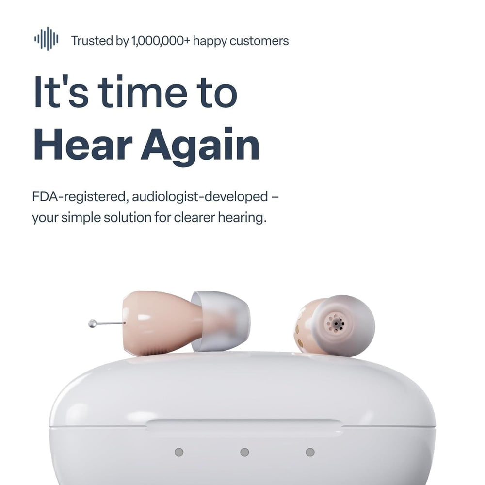 Audien Atom One USB-C charging dock with hearing aids charging for all-day power