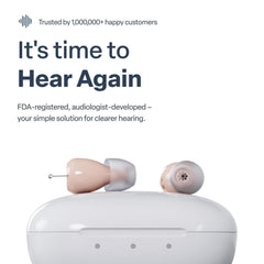 Audien Atom One USB-C charging dock with hearing aids charging for all-day power